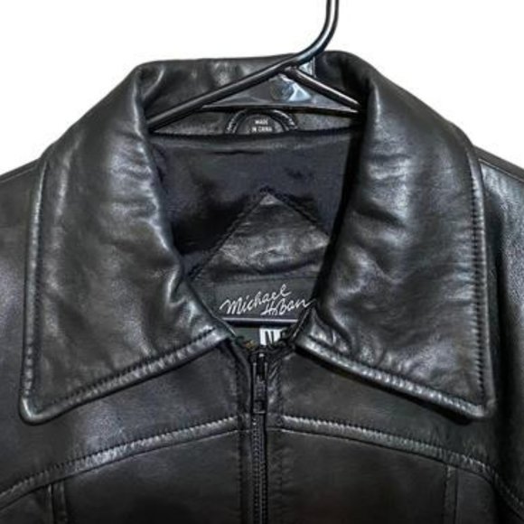 Vintage Michael Hoban North Beach Fitted Size 6 Black Leather Jacket - Picture 4 of 15